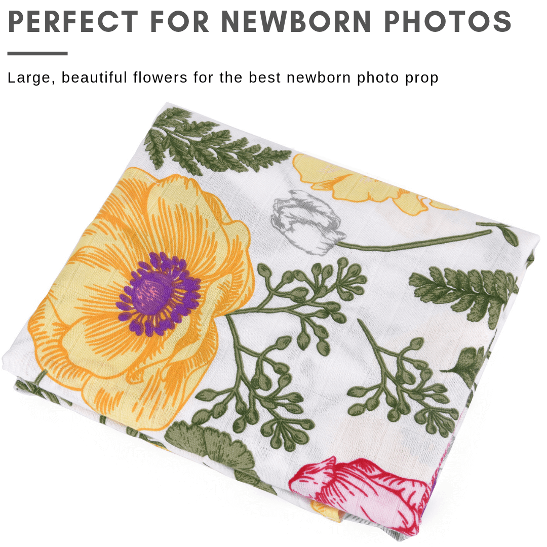 Muslin Swaddle Floral Blanket