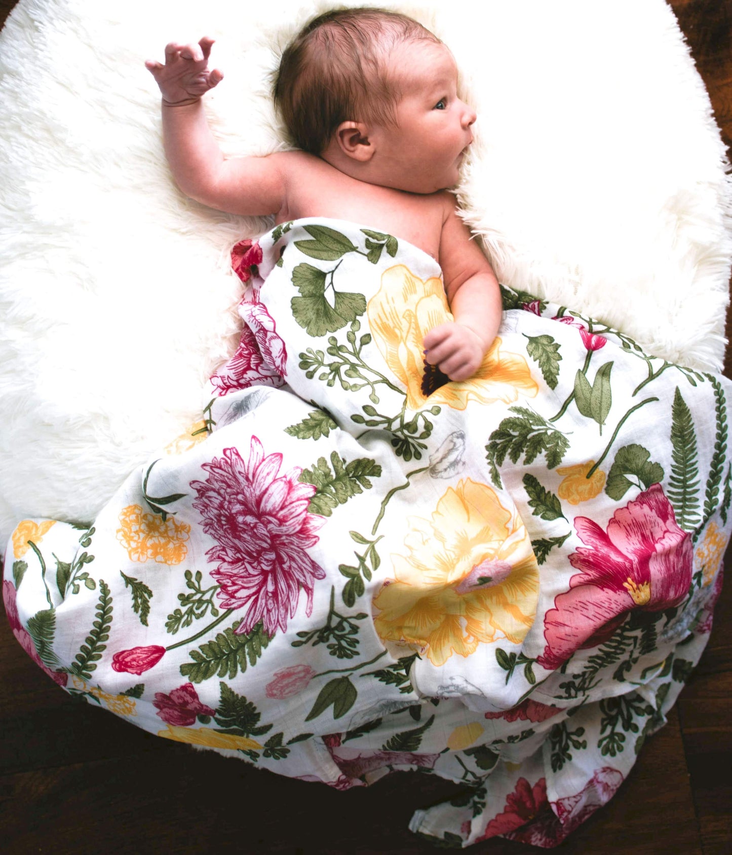 Muslin Swaddle Floral Blanket