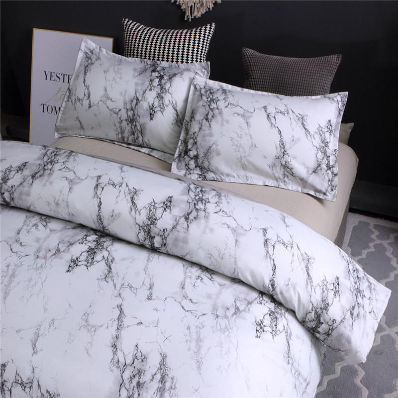 Marble Pattern Bedding Sets Polyester Bedding Cover Set 2/3pcs Twin