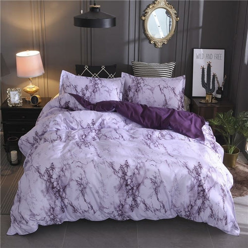 Marble Pattern Bedding Sets Polyester Bedding Cover Set 2/3pcs Twin